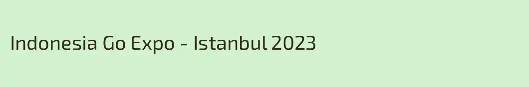 Indonesia Go Expo - Istanbul 2023